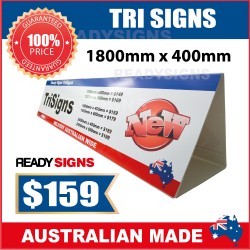 Tri Sign 1800mmW x 400mmH
